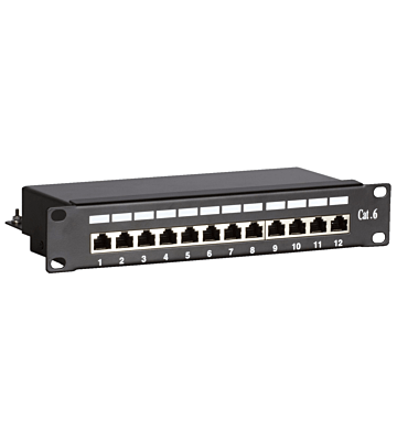 Panneau de brassage de 10 pouces FTP CAT6 - 12 ports