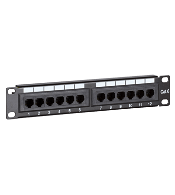 Panneau de brassage de 10 pouces CAT6 UTP - 12 ports