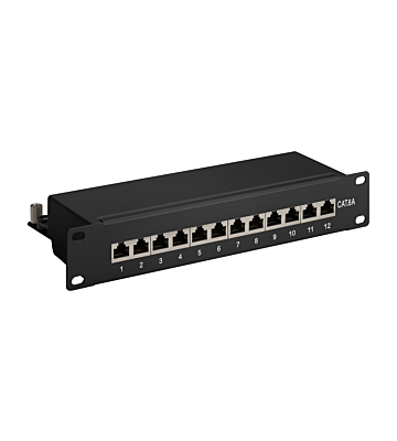 Panneau de brassage de 10 pouces CAT6A STP - 12 ports