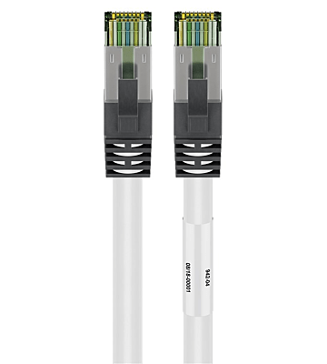 Câble RJ45 Cat8 S/FTP (PIMF) blanc - 0,25m 