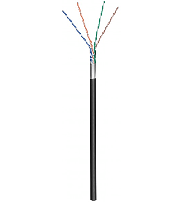 Rouleau câble extérieur rigide noir CAT5E FTP CCA - 100M