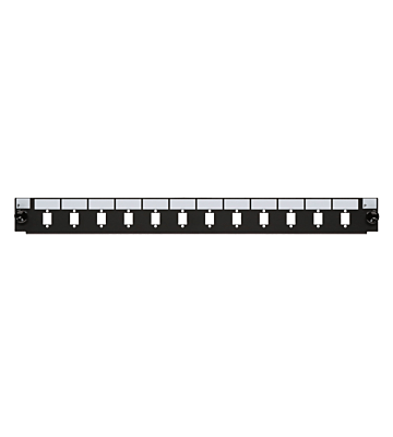 Façade interchangeable pour panneau de brassage LC/SC 12 ports noirs duplex/simplex