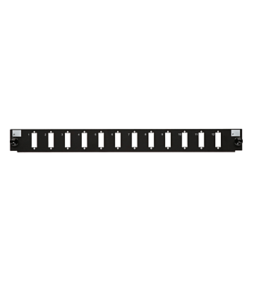 19" Facade interchangeable LC/SC 12 ports noir quadruple/duplex