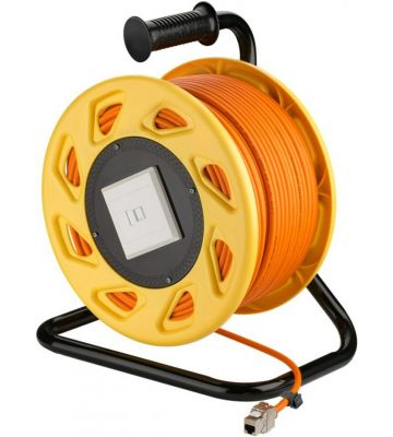 Rallonge enrouleur CAT7 S / FTP avec connecteur CAT6A Keystone - RJ45 - 50 mètres