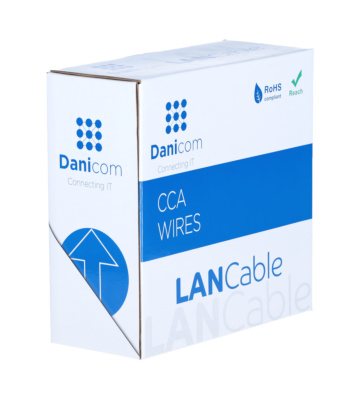 Rouleau câble flexible gris CAT5e F/UTP CCA - 50m