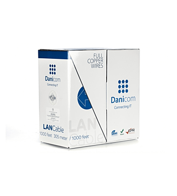 DANICOM CAT6 100% cuivre UTP 305m câble sur bobine rigide -  LSZH (Cca)