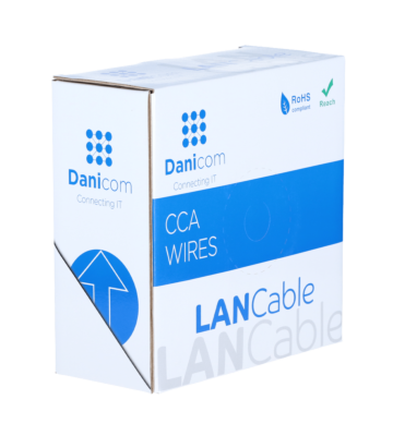 Rouleau câble flexible gris Cat6 SF/UTP CCA - 50m