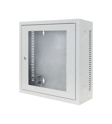 Baie murale blanche 3U avec porte en verre profondeur 185mm 