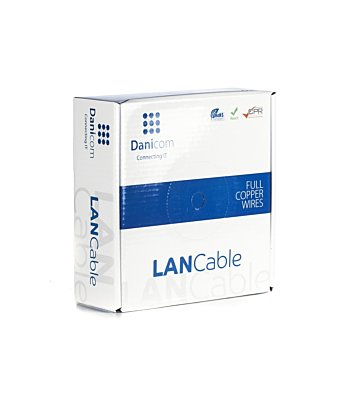 DANICOM CAT6A U/UTP 50m câble sur bobine rigide - LSZH (Dca)