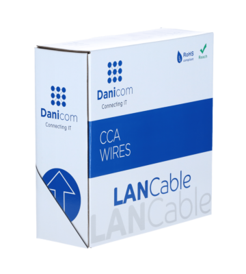 Rouleau câble flexible gris CAT5E F / UTP CCA - 100M
