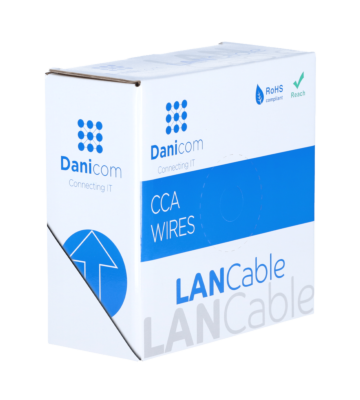 Rouleau câble flexible gris CAT5e U/UTP CCA - 50m