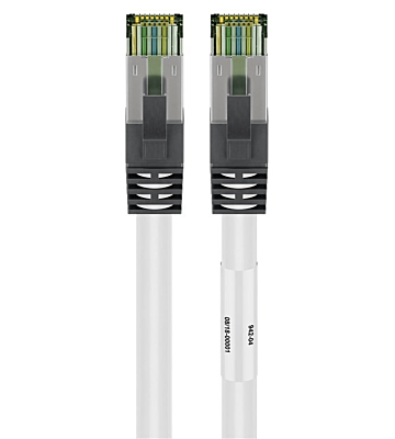 Câble RJ45 Cat8 S/FTP (PIMF) blanc - 1m