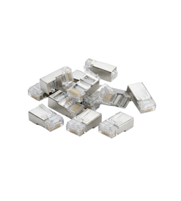 Connecteur RJ45 CAT6 + Pièce auxiliaire - pour câble rigide - blindé - 10 pièces