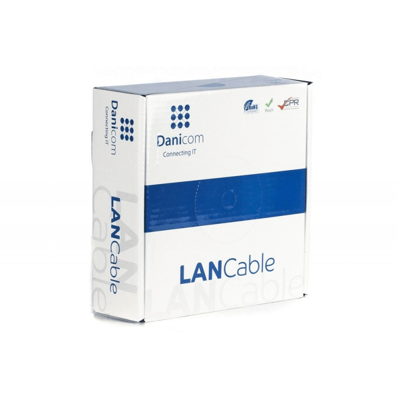 Rouleau câble rigide gris CAT5E F / UTP CCA - 100m
