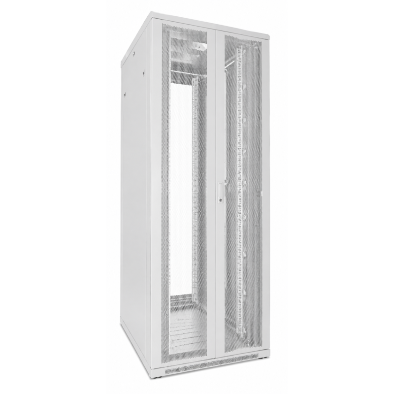 Baie de serveur blanche 47U avec portes avant et arrière doublement perforées 800x800x2200mm (LxPxH)