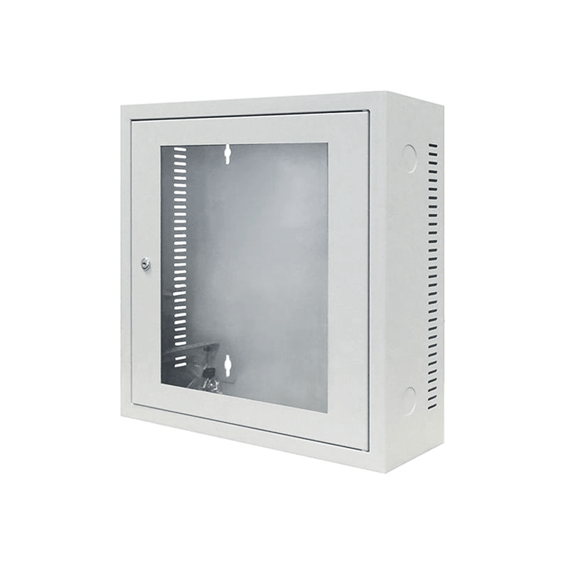 Baie murale blanche 3U avec porte en verre profondeur 185mm 