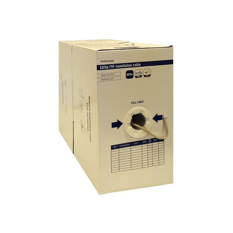 Câble Alfaco Cat5E F/UTP en bobine, rigide, 305 m, gris, LSZH - (Fca)
