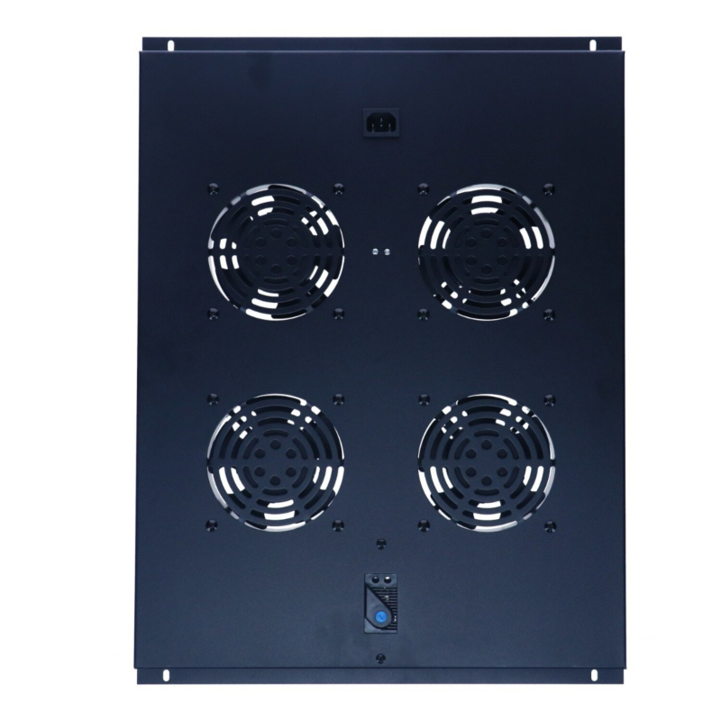 Kit de ventilation avec 4 ventilateurs et thermostat adapté aux armoires serveur autoportantes de 800 mm de profondeur