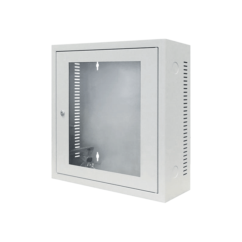 Baie murale blanche 3U avec porte en verre profondeur 185mm 