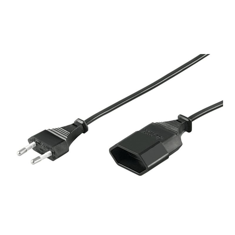 Câble d'extension d'alimentation EURO Plug 3M Noir