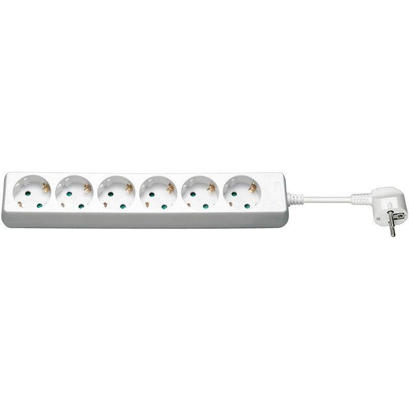 Multiprise avec 6 fiches 3m blanc