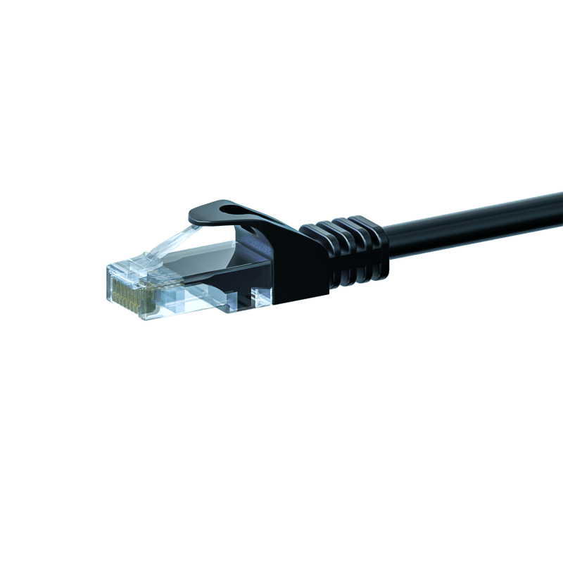 Câble Cat5e UTP 100% cuivre noir - 5m