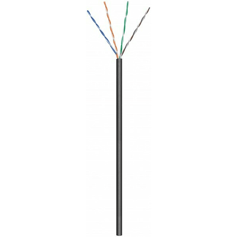 Rouleau câble rigide extérieur noir CAT6 U / UTP CCA - 50m