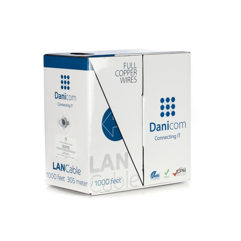 DANICOM CAT5E UTP 305m câble sur bobine rigide - LSZH (Dca)