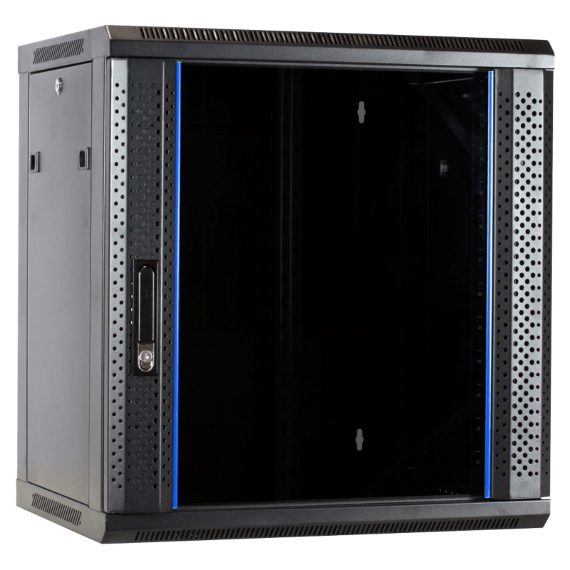 Baie murale 12U non assemblée avec porte en verre 600x450x635mm