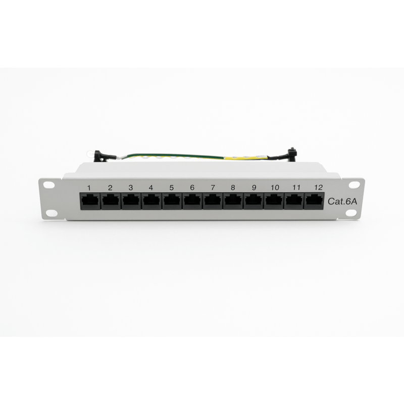 Panneau de brassage Cat6a 10 pouces à 12 ports STP