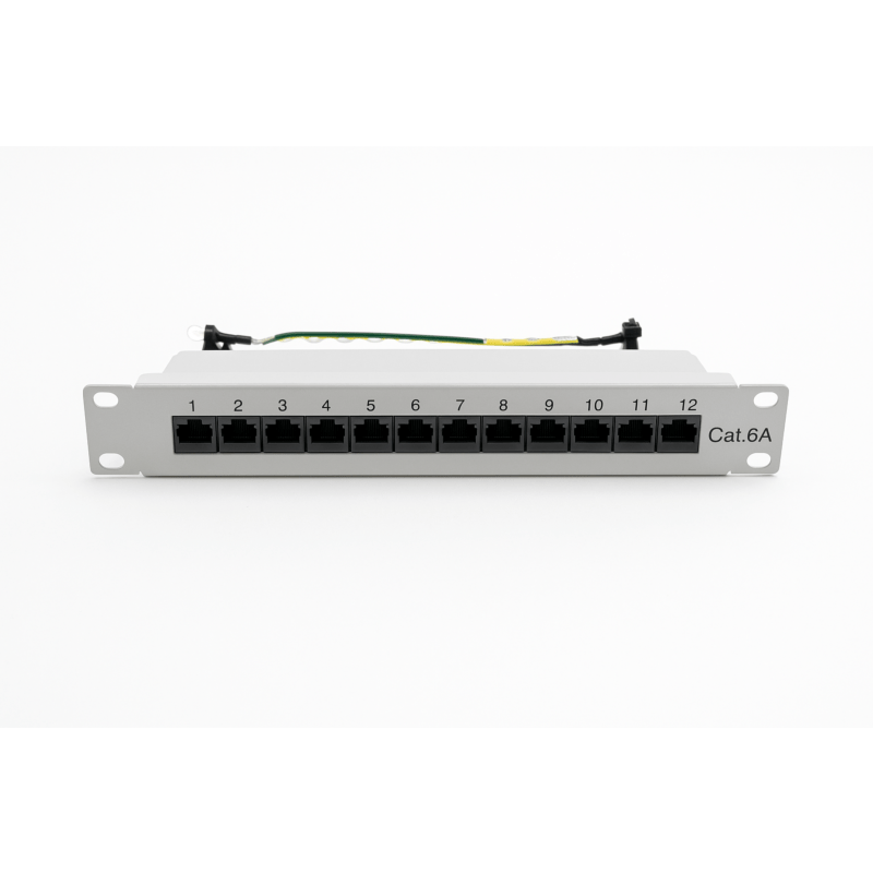 Panneau de brassage Cat6a 10 pouces à 12 ports STP