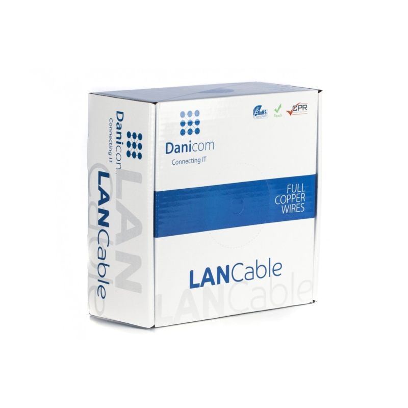 DANICOM CAT6 UTP 100m câble sur bobine rigide - LSZH (Dca)