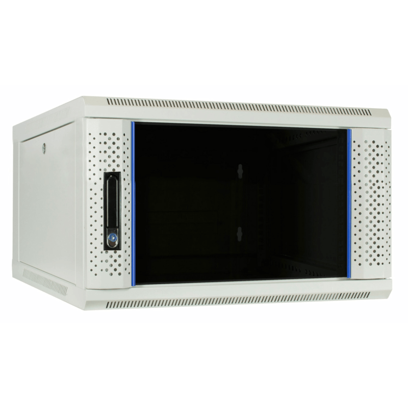 Baie murale blanche 6U avec porte en verre 600x600x368mm