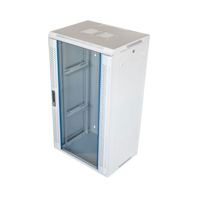 Baie murale blanche 27U avec porte en verre 600x600x1400mm (LxPxH)