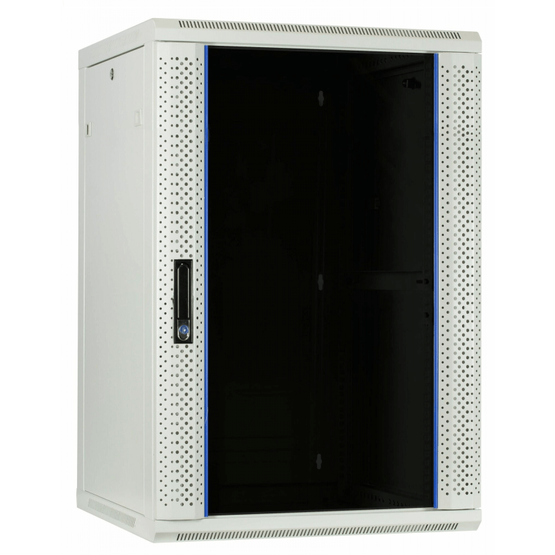 Baie murale blanche 22U avec porte en verre 600x600x1200mm (LxPxH)