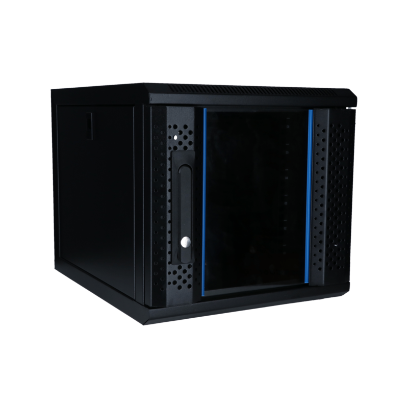 Baie serveur 10 pouces 6U avec porte en verre 370x450x370mm (LxPxH)