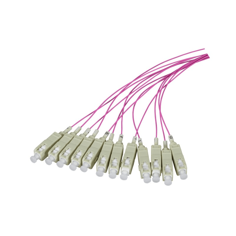 OM4 Fibre de verre Pigtail LC - 12 pièces