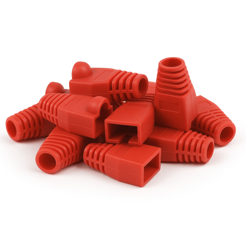DANICOM Manchon de câble RJ45 rouge - 10 pièces