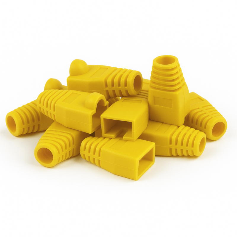 DANICOM Manchon de câble RJ45 jaune - 10 pièces
