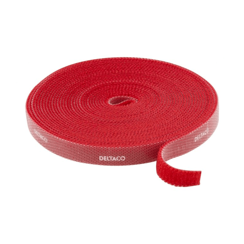 Ruban velcro 5 mètres - 9 mm de large - rouge