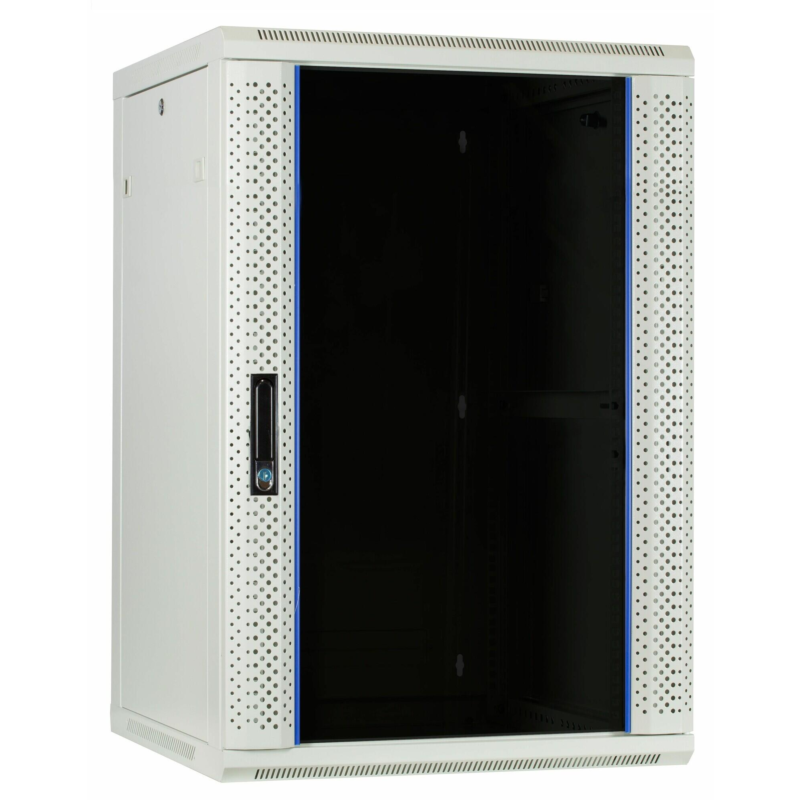 Baie murale blanche 27U avec porte en verre 600x600x1400mm (LxPxH)