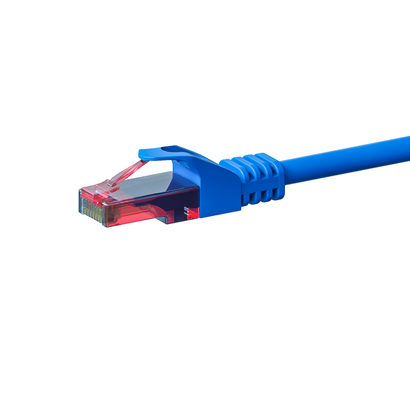 Câble CAT6 UTP 100% cuivre bleu - 0.25m