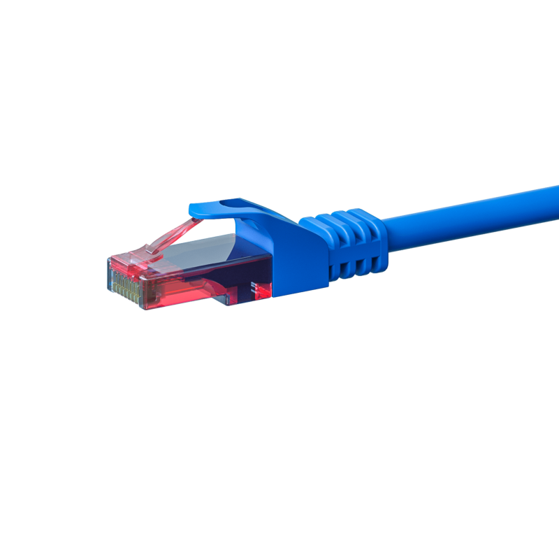 Câble patch UTP CAT6 0,15 m bleu - 100 % cuivre