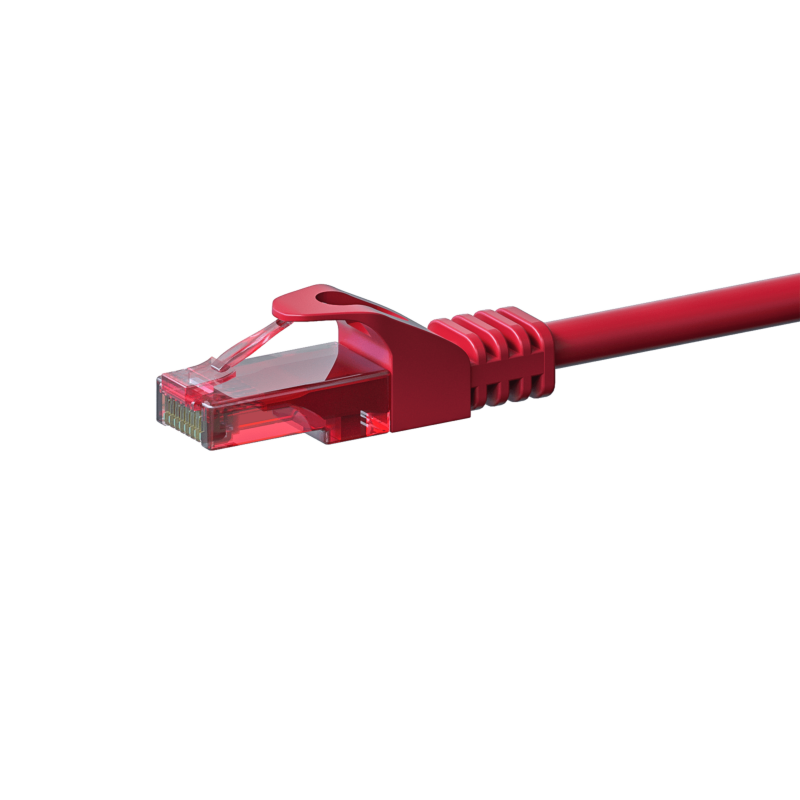 Câble patch UTP CAT6 0,15 m rouge - 100 % cuivre
