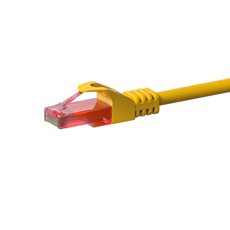 Câble patch UTP CAT6 0,15 m jaune - 100 % cuivre