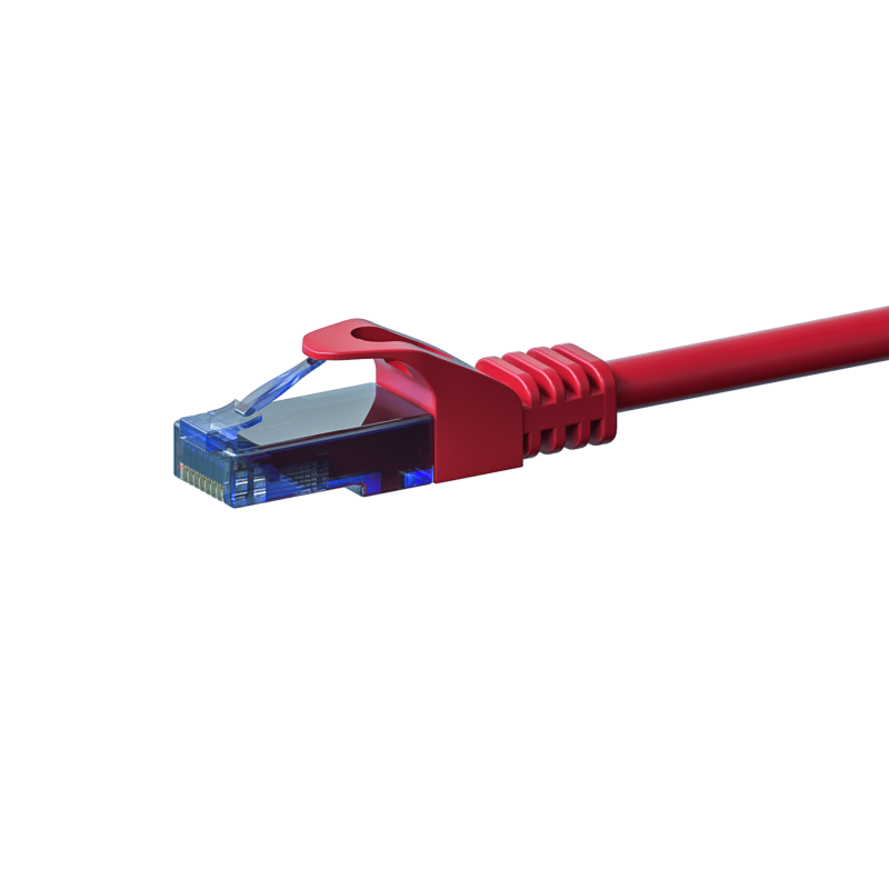 Câble RJ45 CAT6A UTP 100% cuivre rouge - 0.15m