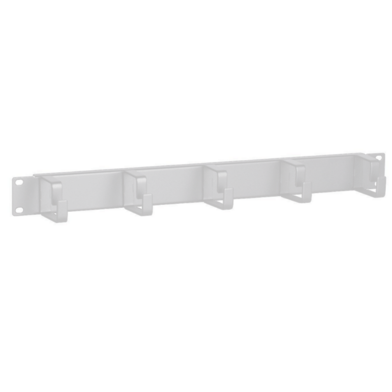 Conduit de câble blanc en métal 1U 19 pouces avec 5 crochets