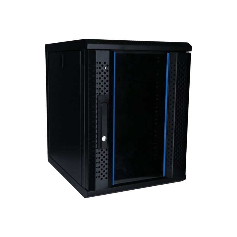 Baie de serveur 10 pouces 9U avec porte en verre 370x450x486mm (LxPxH)