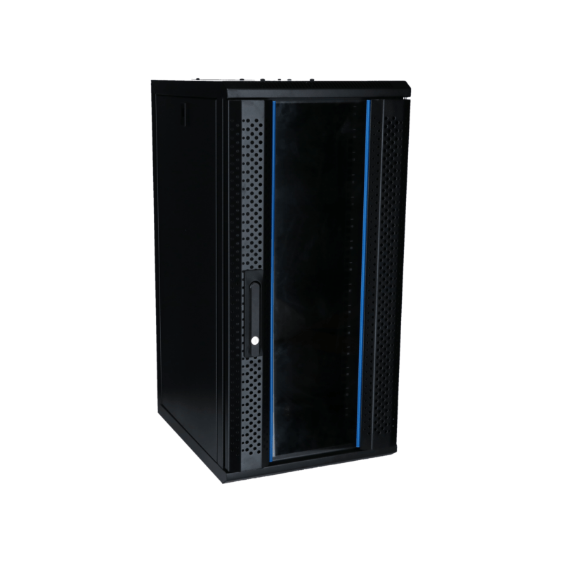 Baie serveur 10 pouces 15U avec porte en verre 370x450x770mm (LxPxH)
