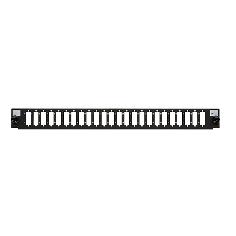 19" Façade interchangeable pour panneau brassage LC/SC 24 ports noir